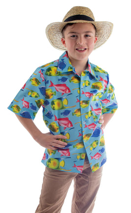 Feestbazaar Hawaii Blouse Multikleur Vissen Kind
