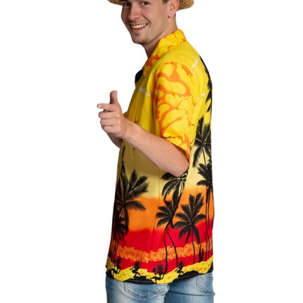 Feestbazaar Hawaii Blouse Paradise Geel Heren