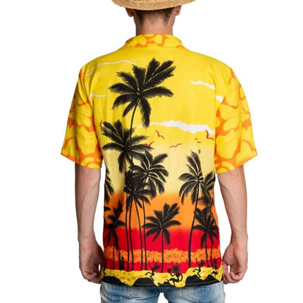 Feestbazaar Hawaii Blouse Paradise Geel Heren