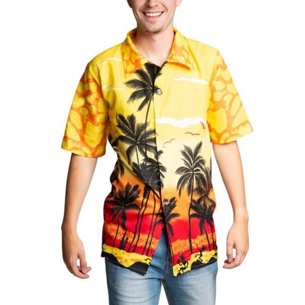 Feestbazaar Hawaii Blouse Paradise Geel Heren