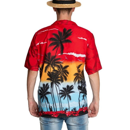 Feestbazaar Hawaii Blouse Paradise Rood Heren