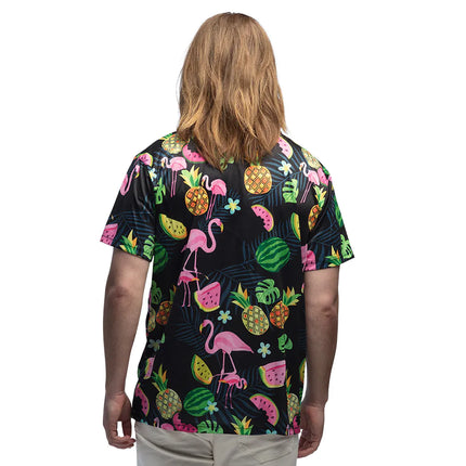Feestbazaar Hawaii Blouse Swinging Flamingo Heren