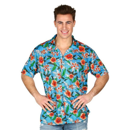 Feestbazaar Hawaii Blouse Tropical Blauw
