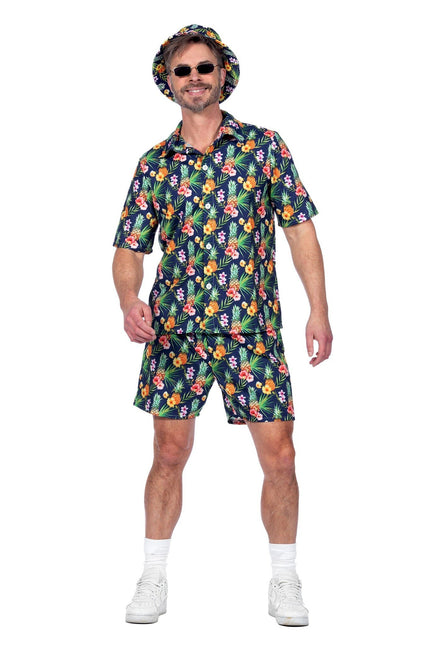 Feestbazaar Hawaii Festival Outfit Heren Ananas Flowers