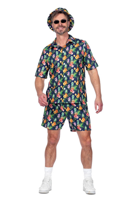 Feestbazaar Hawaii Festival Outfit Heren Ananas Flowers