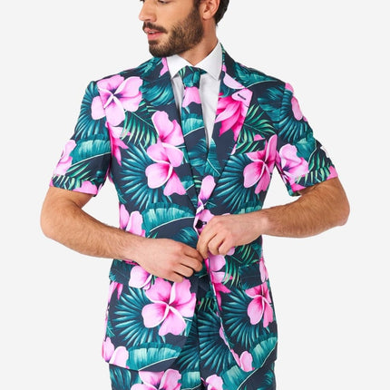Feestbazaar Hawaii Grande Zomer Pak Roze Bloem Opposuits