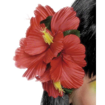 Feestbazaar Hawaii haarclip rood