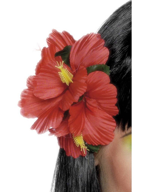 Feestbazaar Hawaii haarclip rood