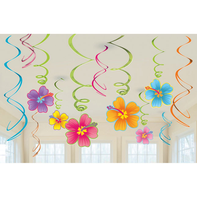 Feestbazaar Hawaii Hangdecoratie Mix Bloemetjes