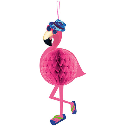 Feestbazaar Hawaii Honeycomb Flamingo