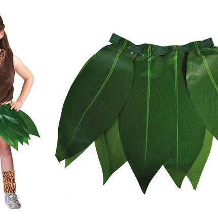 Feestbazaar Hawaii Jungle rok groene bladeren kind