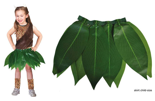 Feestbazaar Hawaii Jungle rok groene bladeren kind