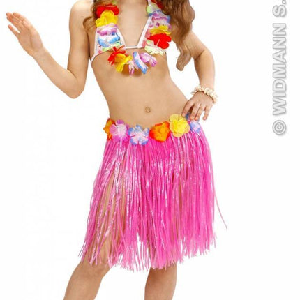 Feestbazaar Hawaii Kinderrokje roze