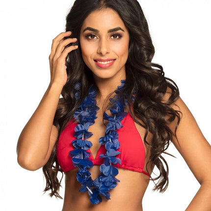 Feestbazaar Hawaii krans blauw