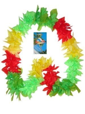 Feestbazaar Hawaii krans rood-geel-groen