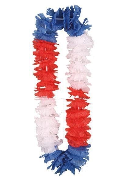 Feestbazaar Hawaii krans rood-wit-blauw