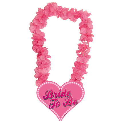 Feestbazaar Hawaii krans roze Bride to be