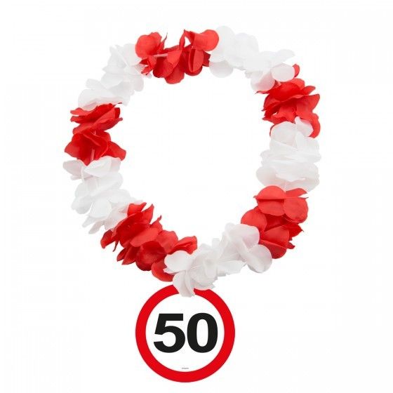 Feestbazaar Hawaii krans verkeersbord 50