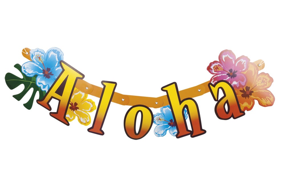 Feestbazaar Hawaii letterslinger Aloha (83 cm)