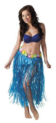 Feestbazaar Hawaii rok lang blauw 80cm