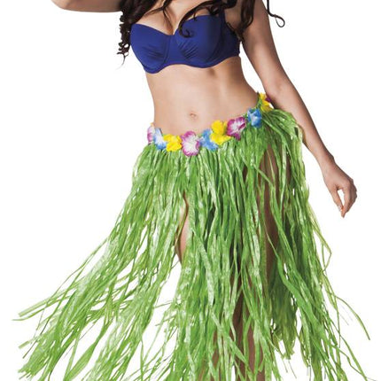 Feestbazaar Hawaii rok lang groen 80cm