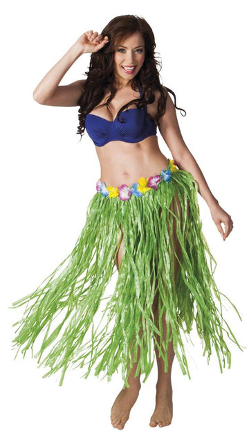 Feestbazaar Hawaii rok lang groen 80cm