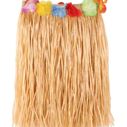 Feestbazaar Hawaii rok naturel 60 cm met bloemen