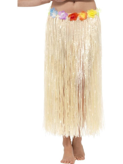 Feestbazaar Hawaii rok naturel met bloemen