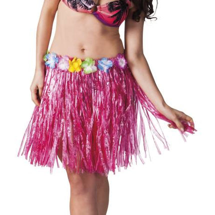 Feestbazaar Hawaii rokje pink 45cm