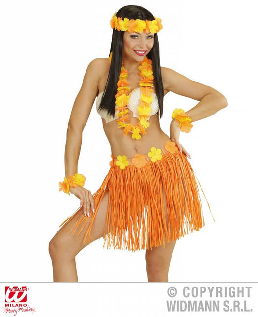 Feestbazaar Hawaii set oranje