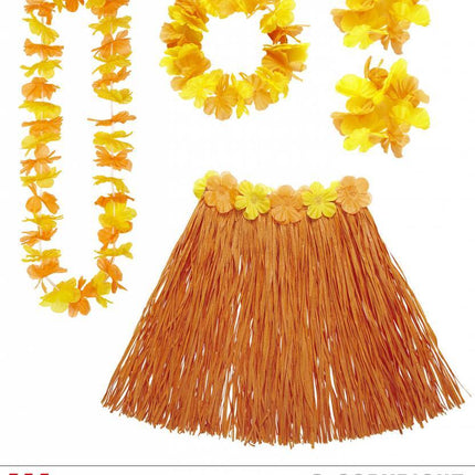 Feestbazaar Hawaii set oranje