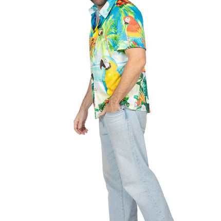 Feestbazaar Hawaii Shirt Papegaai Heren