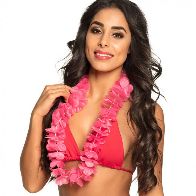 Feestbazaar Hawaii slinger pink Lei Ohana