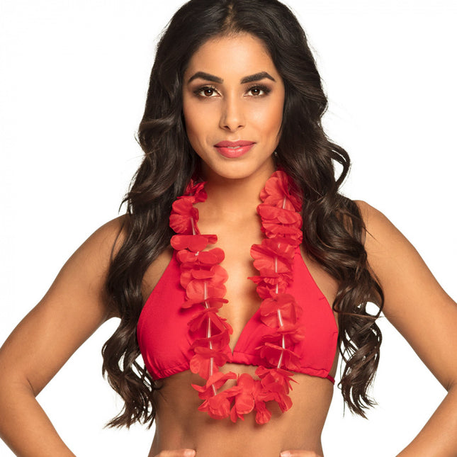 Feestbazaar Hawaii slinger rood Lei Ohana