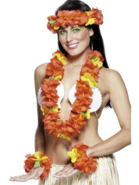 Feestbazaar Hawaii verkleedset rood