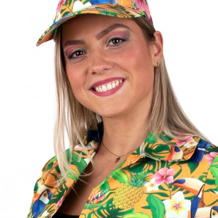 Feestbazaar Hawaii Zonneklep Toekans Oranje