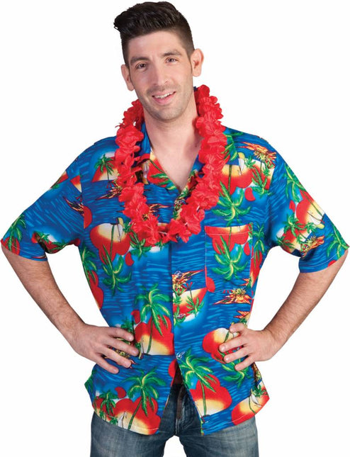 Feestbazaar Hawaiiblouse Blue Sunset