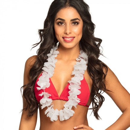 Feestbazaar Hawaiikrans wit