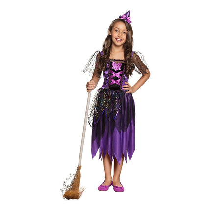 Feestbazaar Heksen Pak Twinkle Witch Kind Paars