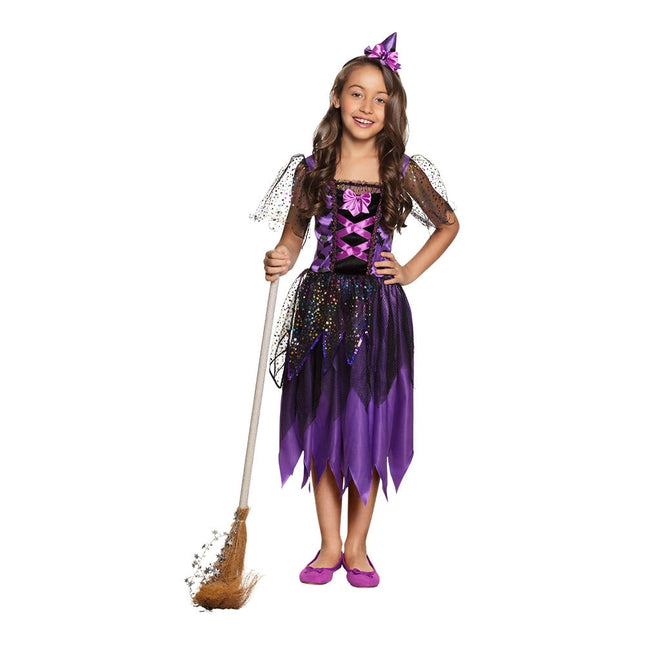Feestbazaar Heksen Pak Twinkle Witch Kind Paars