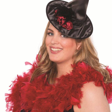 Feestbazaar Heksenhoedje mini zwart met rood