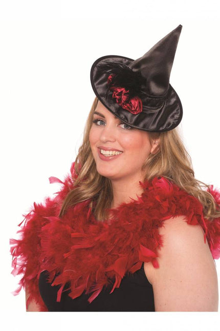 Feestbazaar Heksenhoedje mini zwart met rood