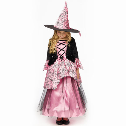 Feestbazaar Heksenjurk Kind Roze Premium + Hoed