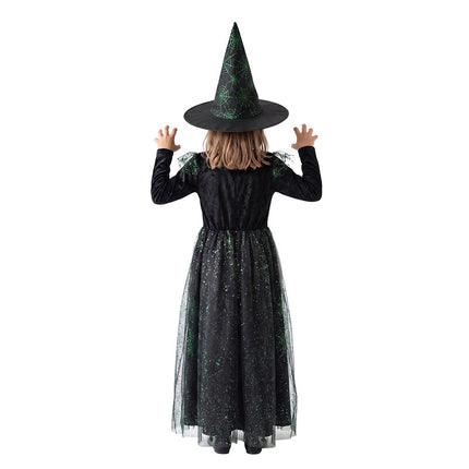 Feestbazaar Heksenkostuum Kind Mystic Web Groen Premium