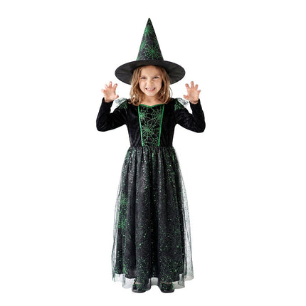Feestbazaar Heksenkostuum Kind Mystic Web Groen Premium