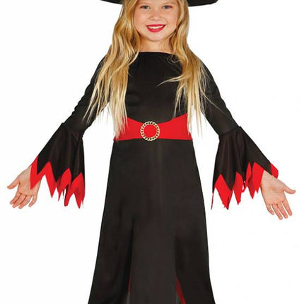 Feestbazaar Heksje zwart/rood kind