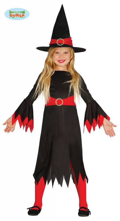 Feestbazaar Heksje zwart/rood kind