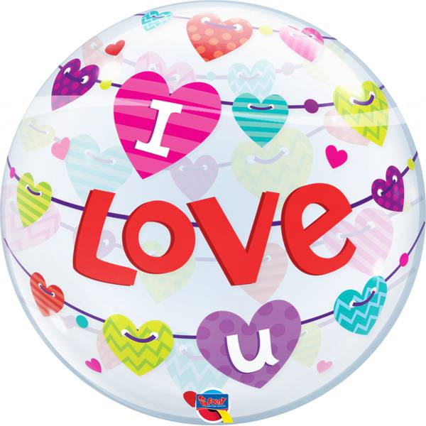 Feestbazaar Helium ballon I love u 56cm