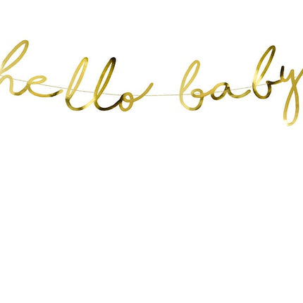 Feestbazaar Hello Baby Letterbanner goud