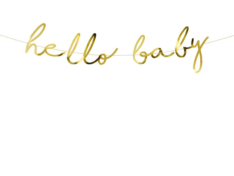 Feestbazaar Hello Baby Letterbanner goud